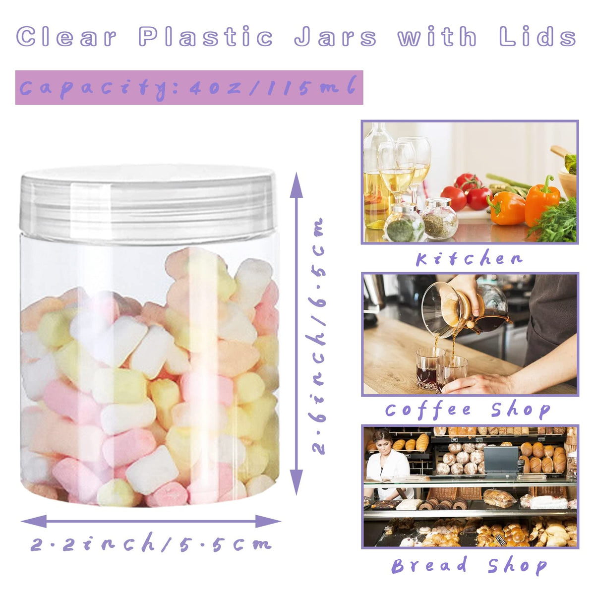 Panxxsen wide-mouth 115ml jar ideal for cosmetics, beads, or slime.