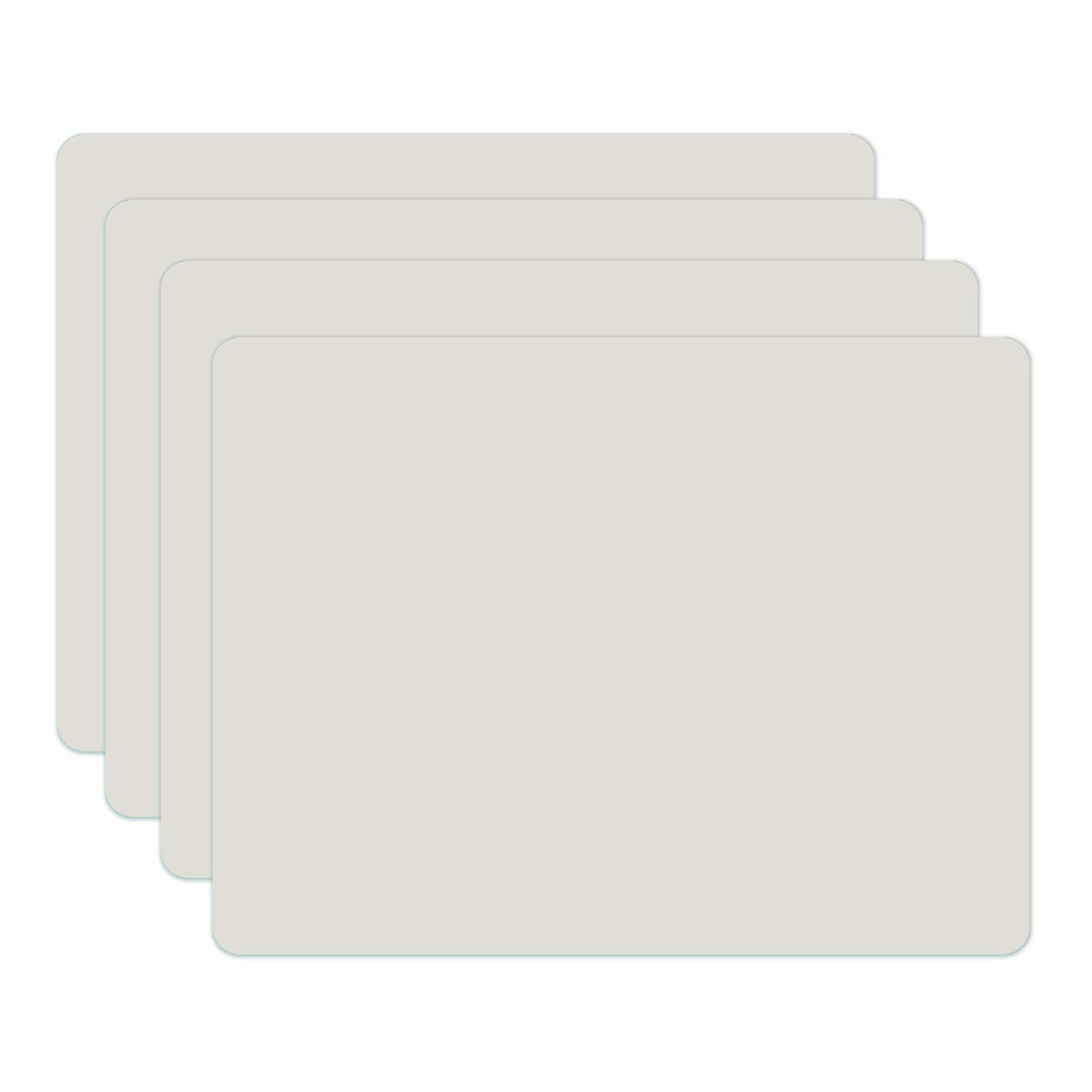 Panzexin silicone placemats 4-pack in white and gray protect the dining surface.