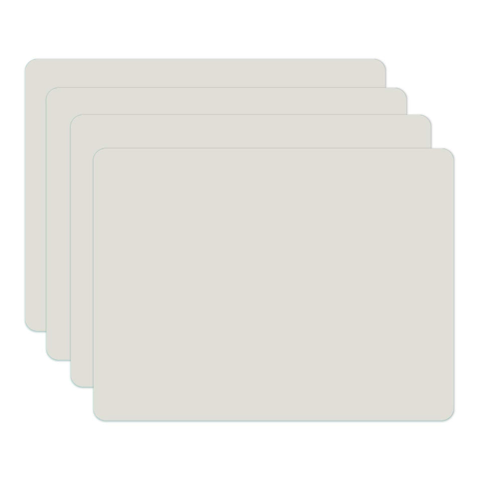 Panzexin silicone placemats 4-pack in white and gray protect the dining surface.