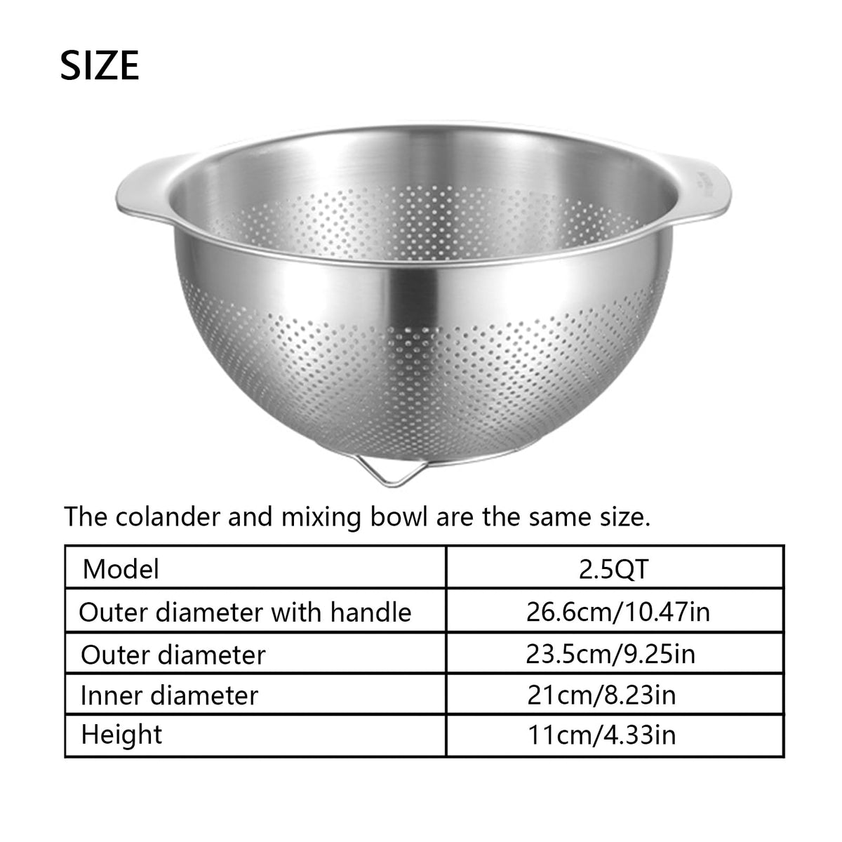Paoli 18/8 stainless steel colander built for durability