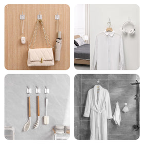 Paoli silver finish hooks mounted on wall for organized entryway