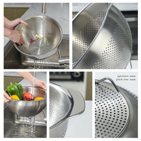 Paoli 5QT colander used as multipurpose sifter in kitchen