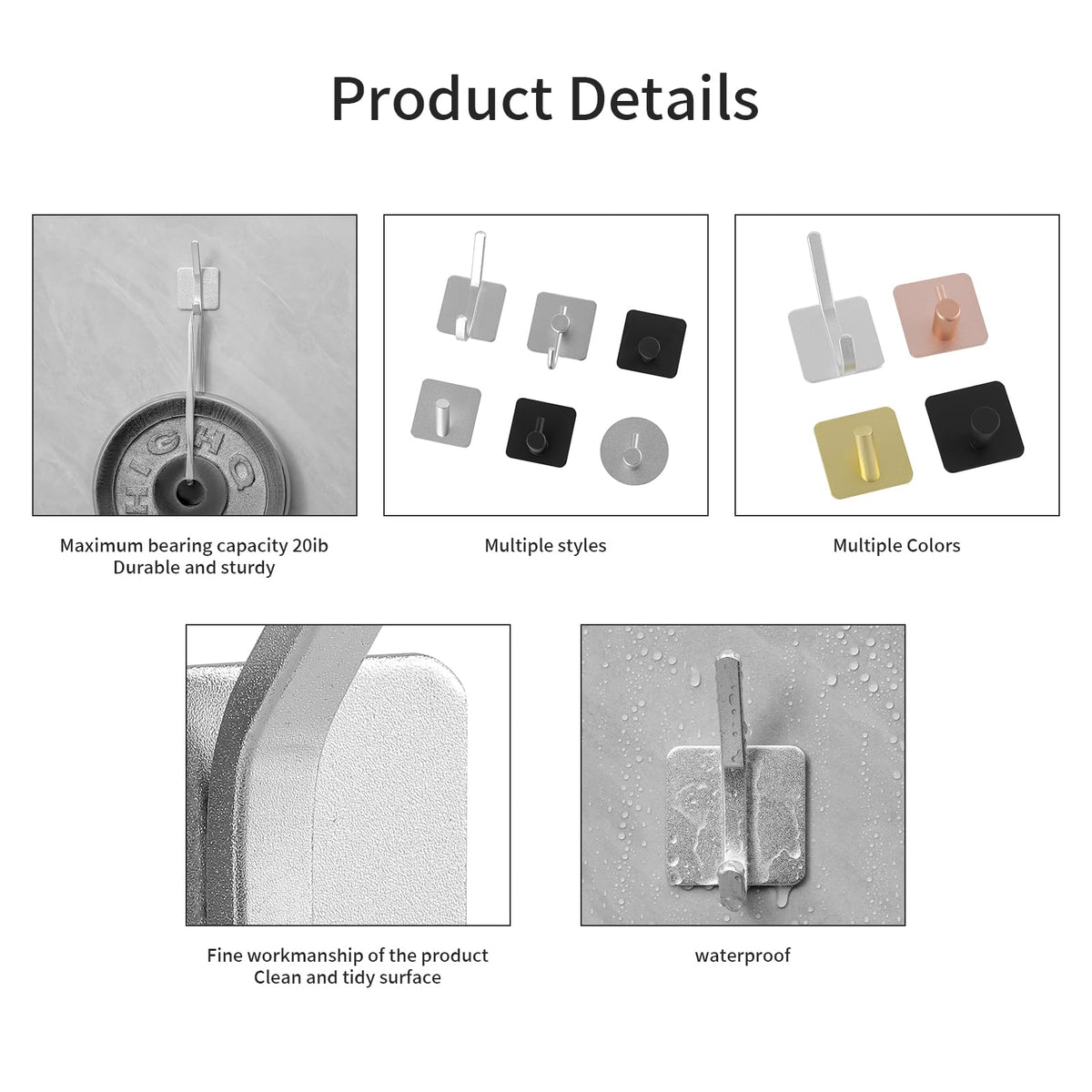 Paoli rose gold adhesive hook holding bags and accessories in a closet.
