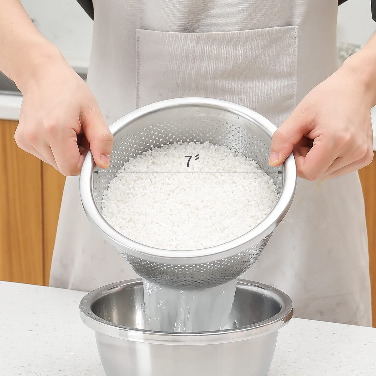 Paoli kitchen duo for washing produce and draining grains efficiently.