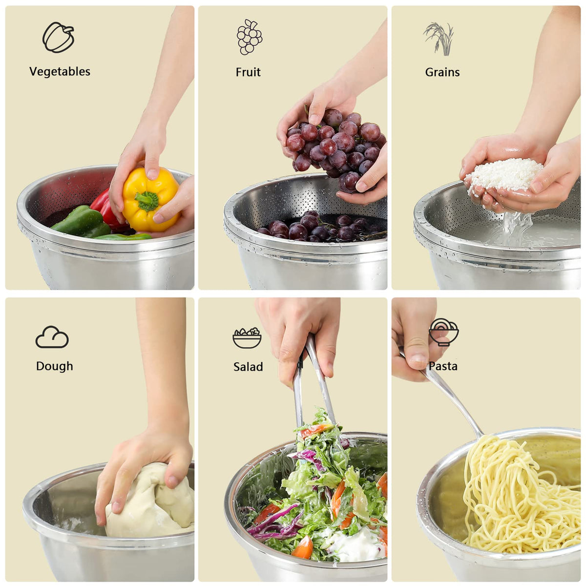 Paoli mixing bowl interior mirror polish for smooth cleanup after prep.