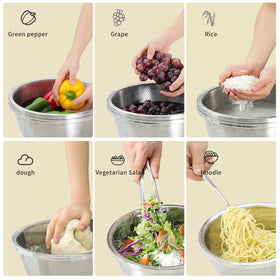 Paoli colander used to rinse grains, vegetables, and fruits efficiently