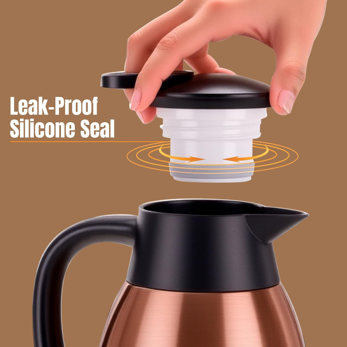 PARACITY's gold-brown finish highlights a cool-to-touch exterior while keeping hands comfortable.