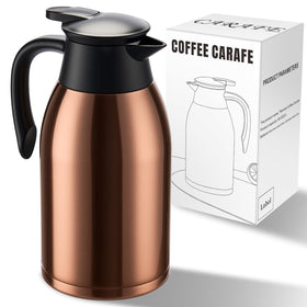 PARACITY 68oz carafe with stainless steel interior demonstrates durable insulation for hot beverages.