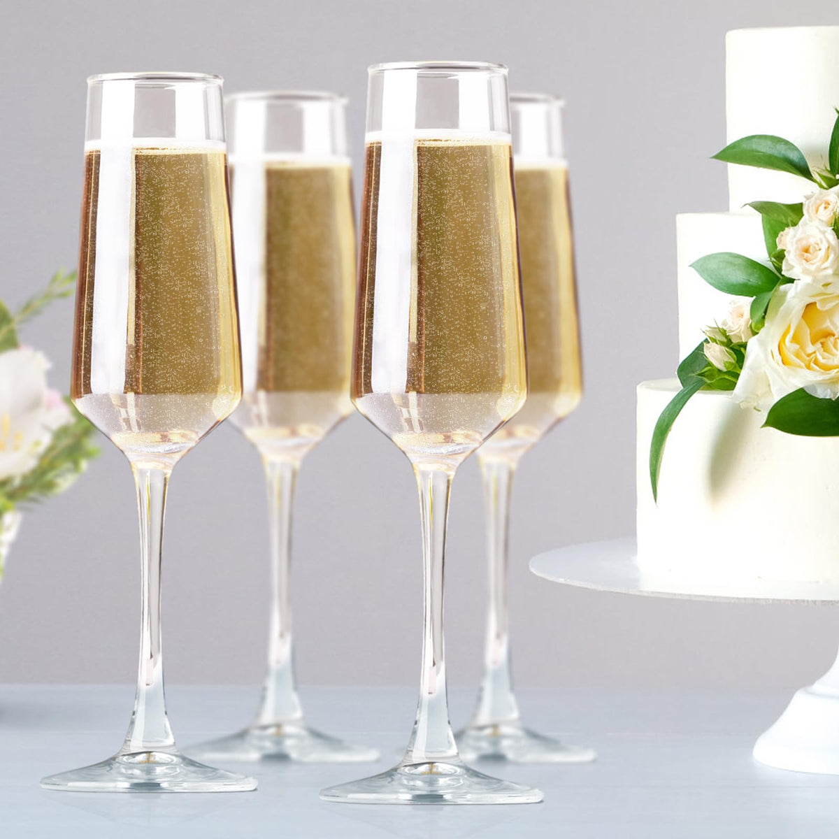 PARACITY gift-ready champagne flutes perfect for weddings and anniversaries.