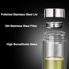 PARACITY double-wall borosilicate glass preserves temperature and resists condensation