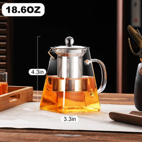Paracity glass teapot in a gift box, ready for gifting.