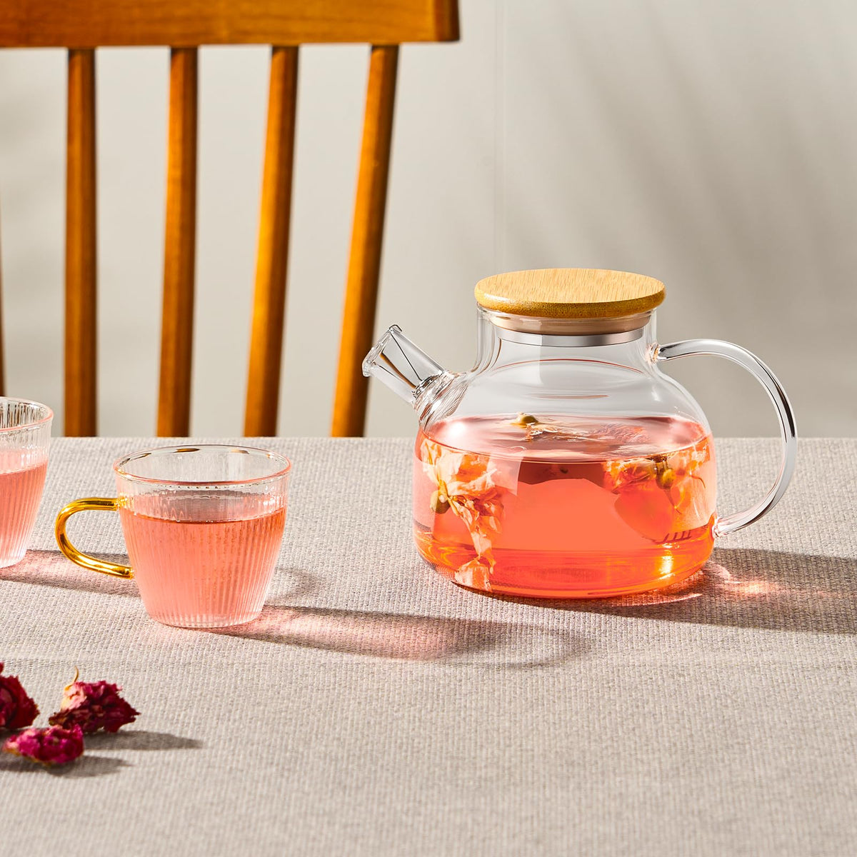 PARACITY glass teapot camping-utility durable for camping or dorm use