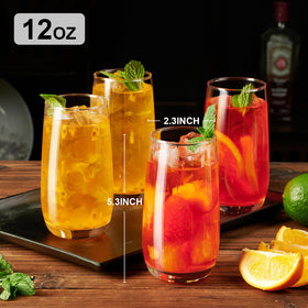 Paracity four-piece glassware set of tall tumblers for cocktails and iced drinks