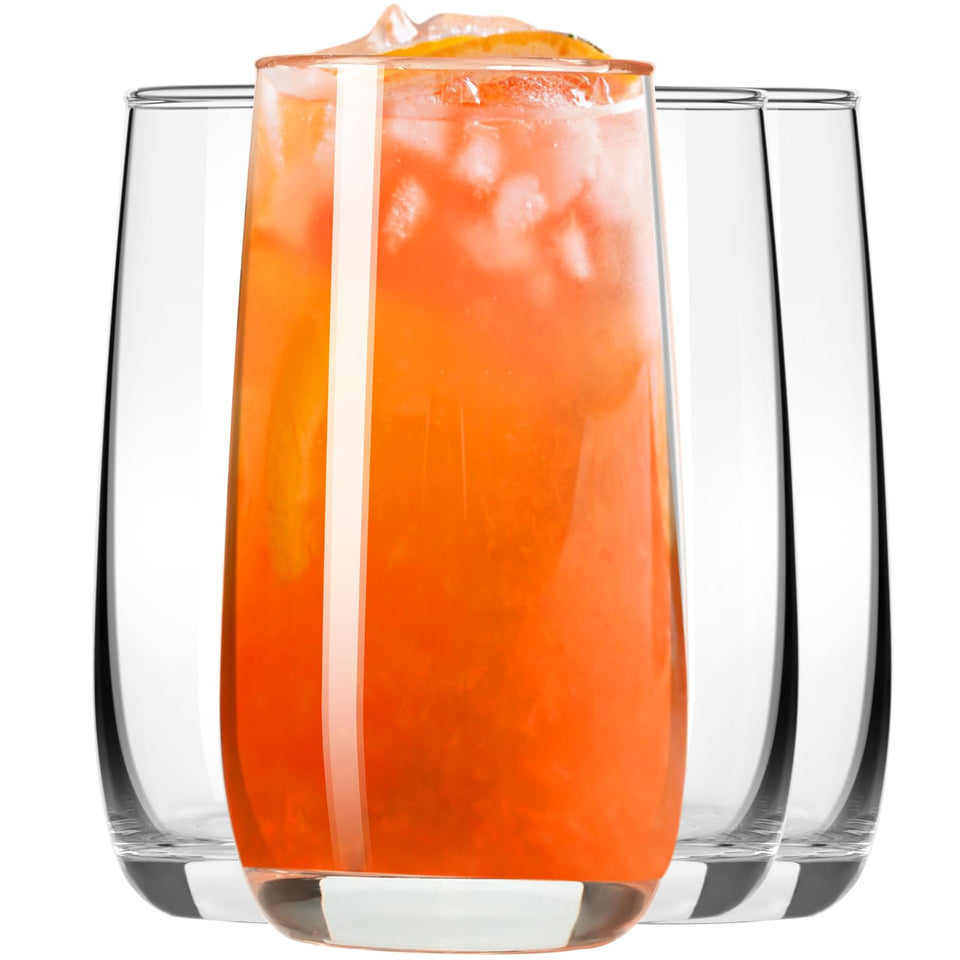 Paracity highball glass 12oz clear with sturdy base for stable serving