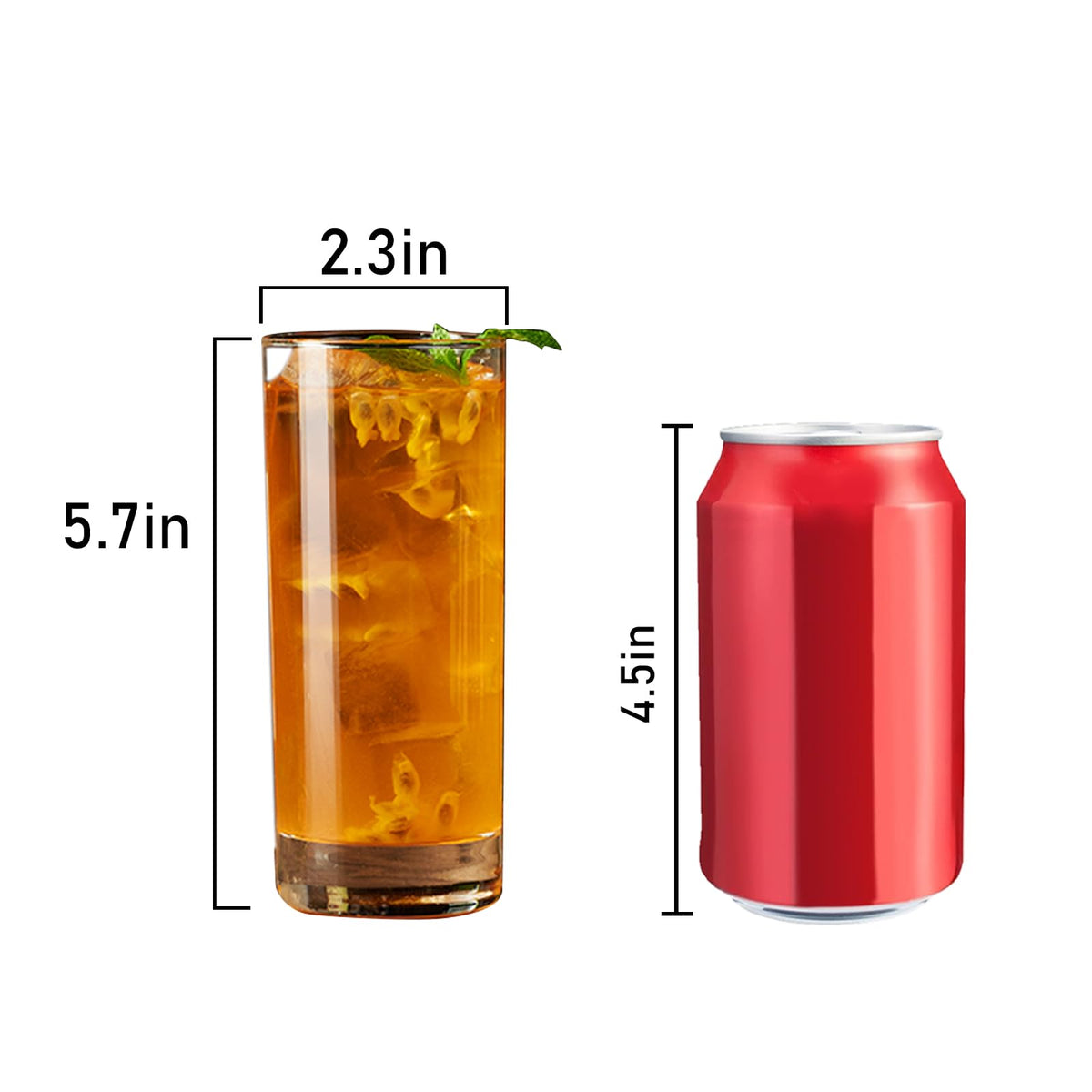 PARACITY highball glass with ergonomic 2.5-inch handle for easy grip