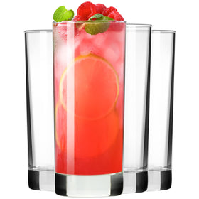PARACITY highball glasses set of 4, clear 10 oz with stable base