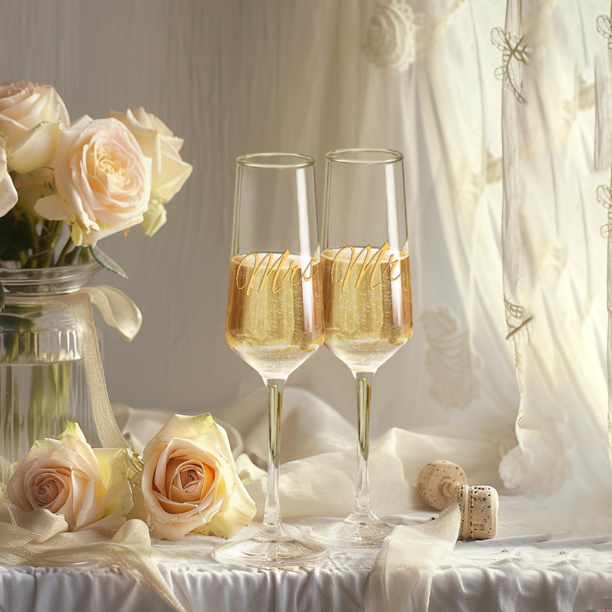 PARACITY lead-free crystal champagne glasses with brilliant shine and easy cleaning.