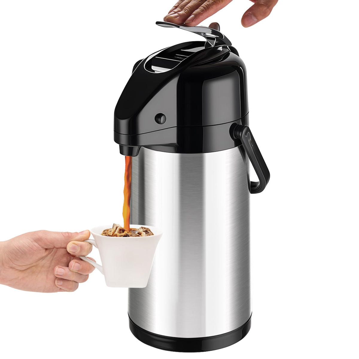 PARACITY Upgraded Airpot with dual pumps offers fast, effortless pours for gatherings.