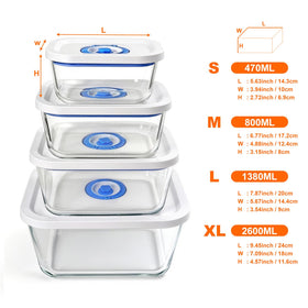 PARAPOINT vacuum-seal large borosilicate container for marinating and batch meals