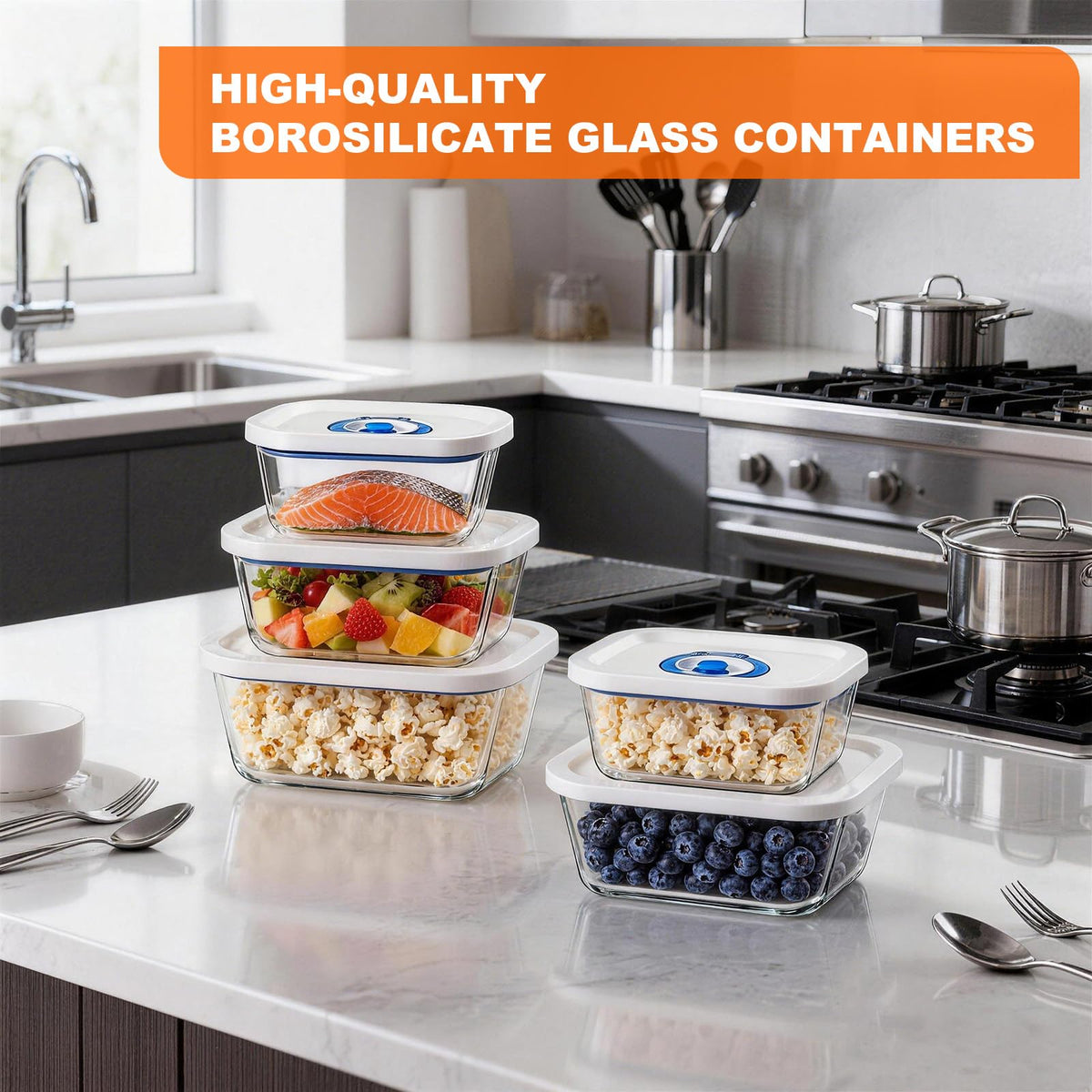 PARAPOINT vacuum-seal medium borosilicate container preserves leftovers in fridge