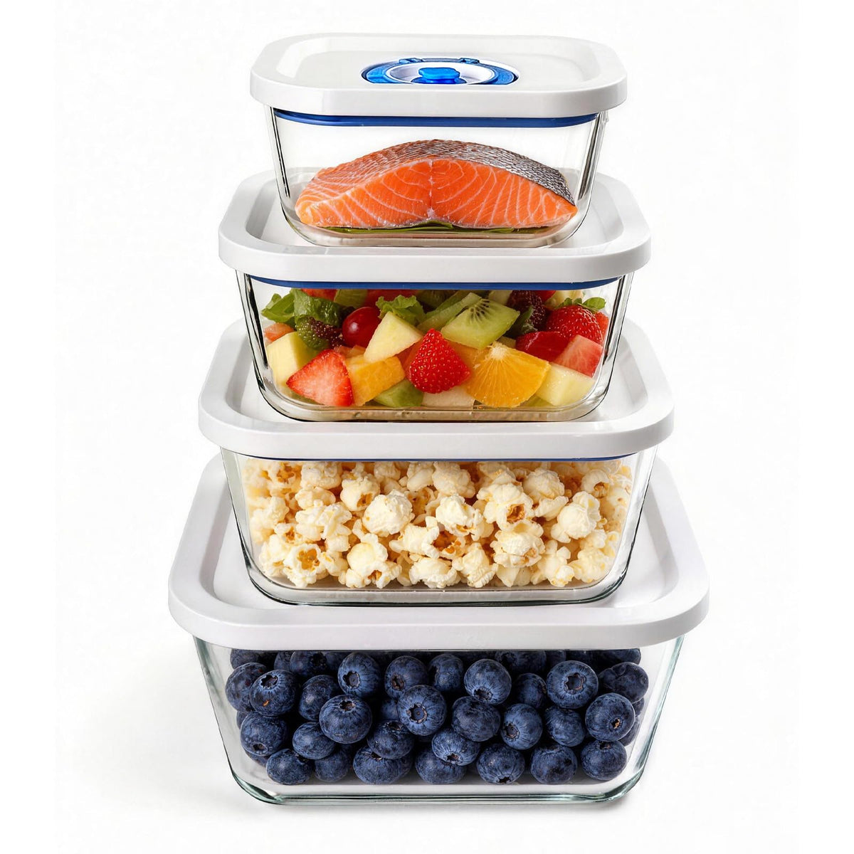 PARAPOINT vacuum-seal small borosilicate container on counter keeps portions fresh