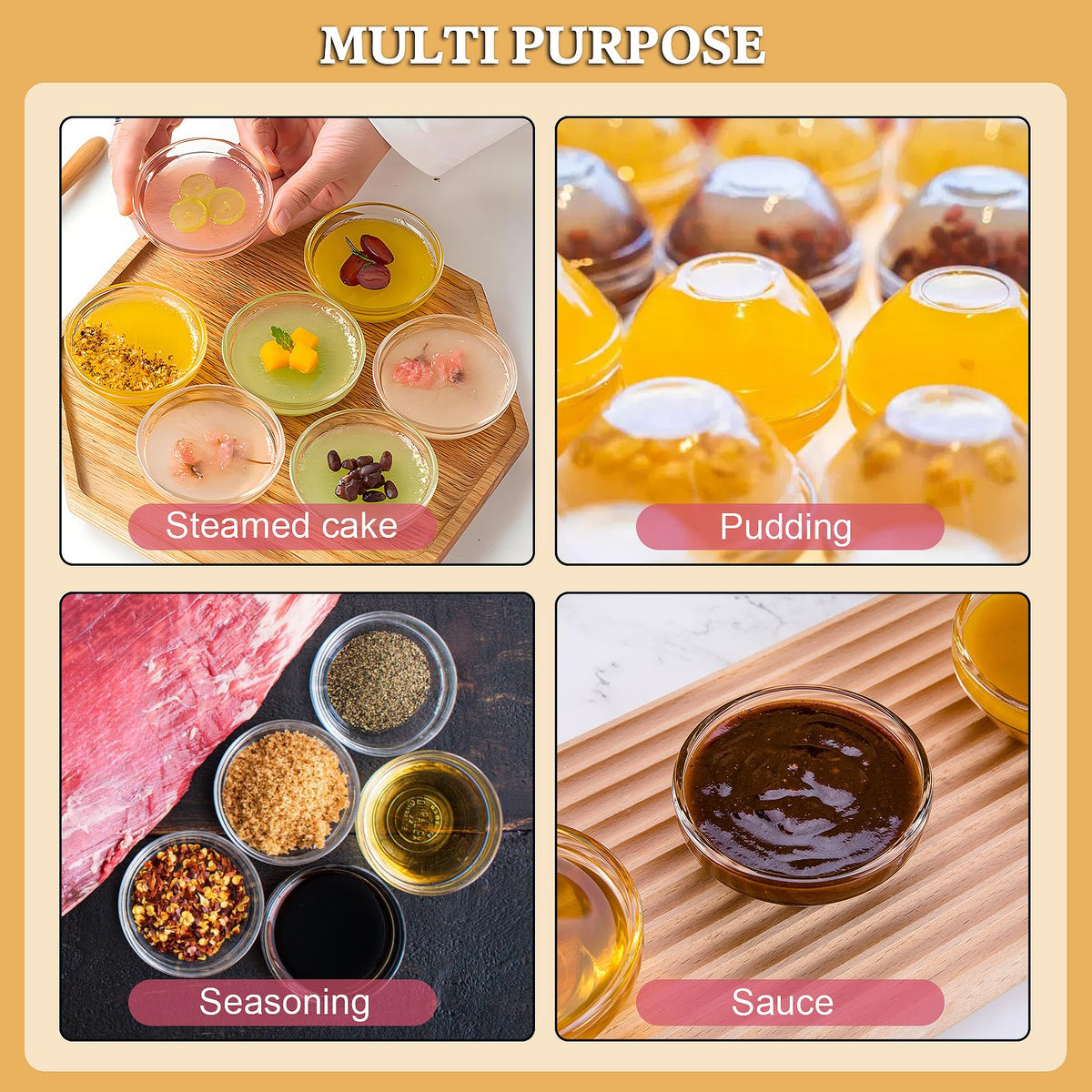 PARBEE compact lead-free glass bowls are ideal for condiments and desserts.