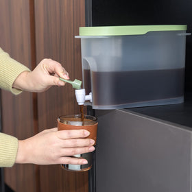 PARBEE pitcher fits in fridge shelves for convenient, batch brews.
