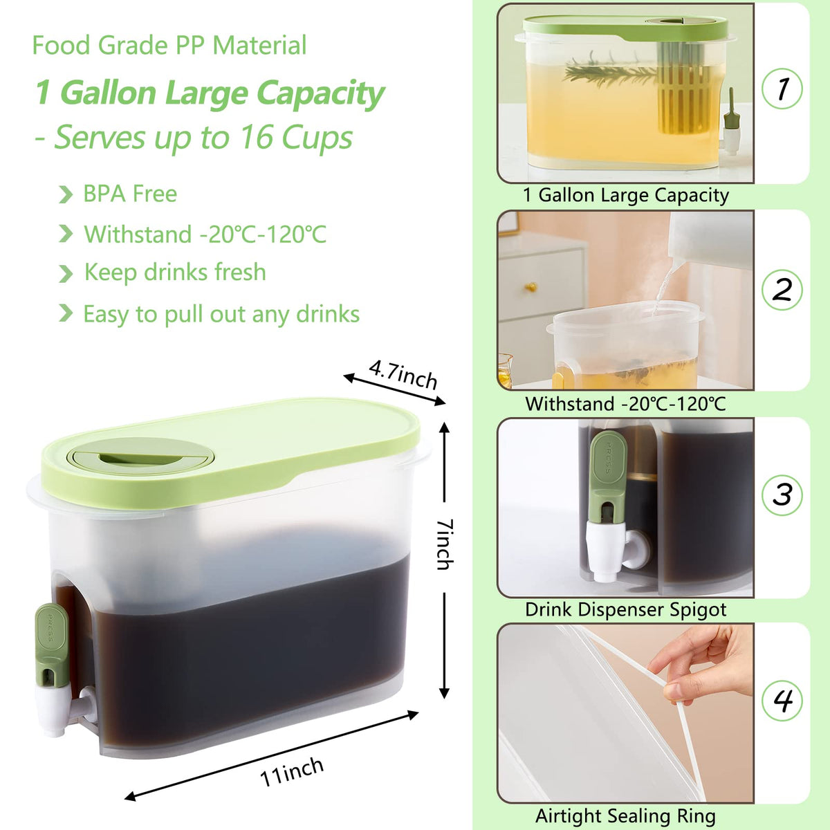 PARBEE cold brew pitcher with ultra-fine filter for smooth, grit-free coffee.