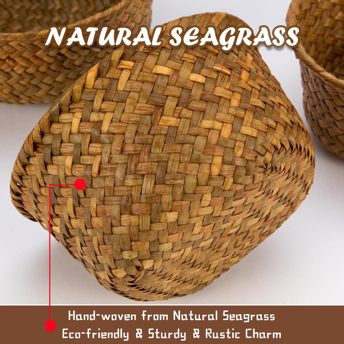 PARBEE small seagrass basket with 4.7-inch diameter for jewelry.