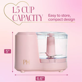 Paris Hilton 1.5-Cup Pink Chopper in use with one-touch pulse