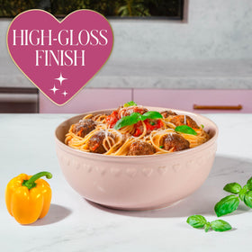 Paris Hilton 10-cup capacity bowl serves generously for meals.