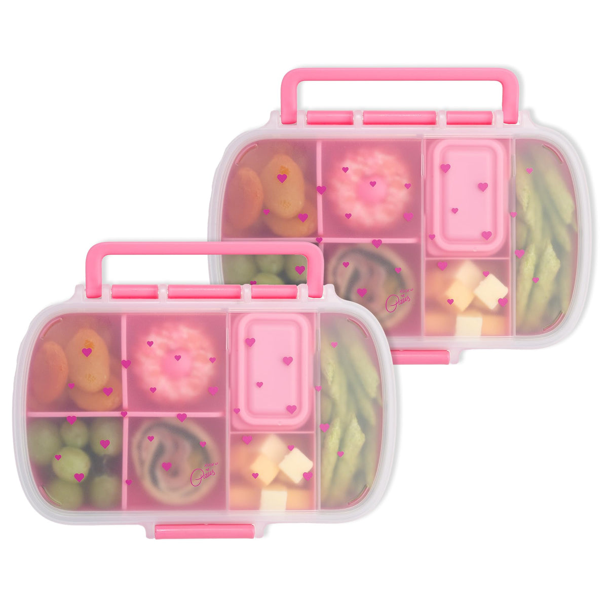 Paris Hilton 2-pack snack box with seven compartments for organized lunches on the go.