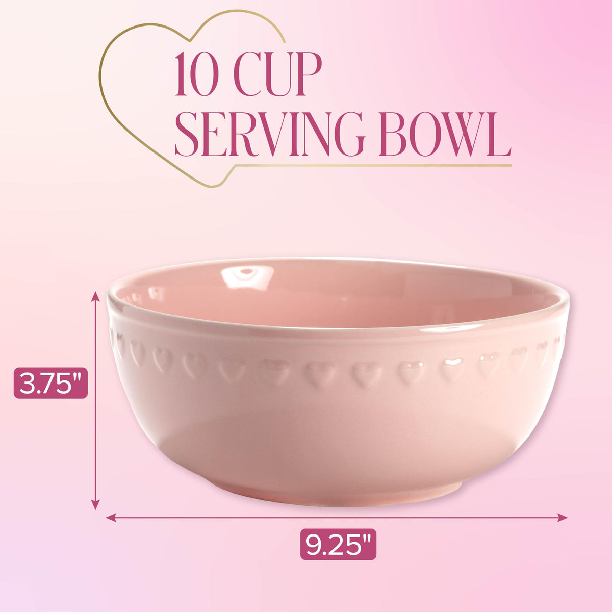 Paris Hilton 9-25-inch diameter bowl offers generous serving space.