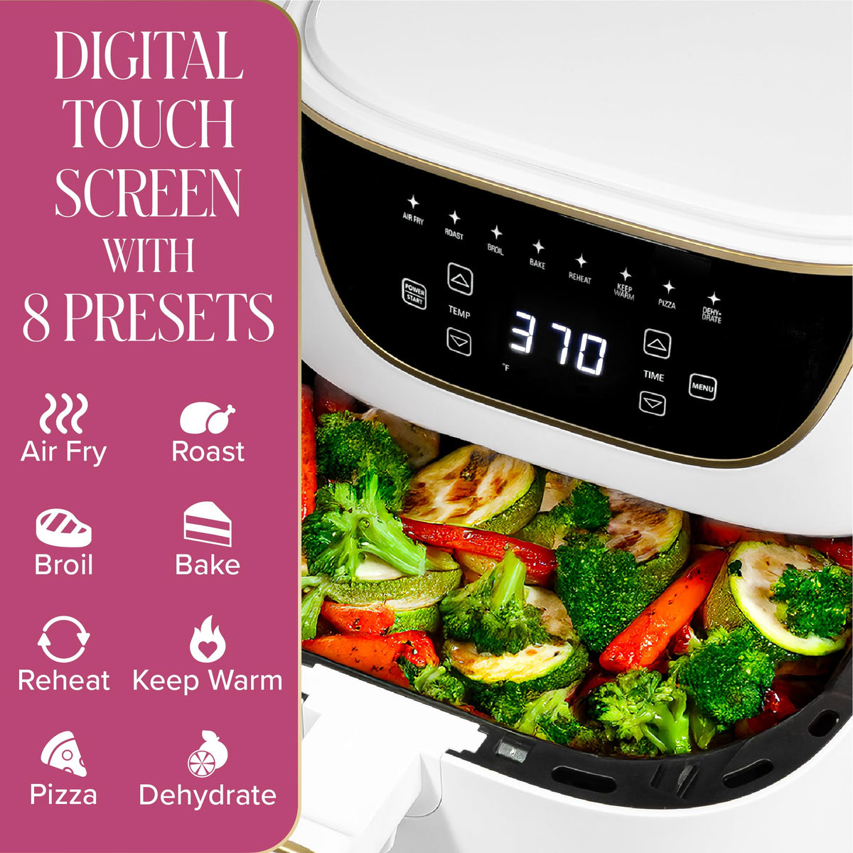 Paris Hilton Air Fryer digital touchscreen interface