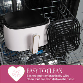 Paris Hilton Air Fryer dishwasher-safe basket and tray for cleanup