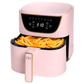 Paris Hilton Air Fryer front panel with pink finish delivers quick, crispy results.