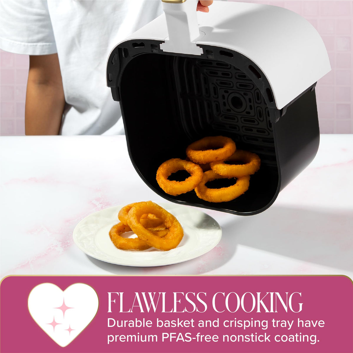 Paris Hilton Air Fryer nonstick basket for easy cleanup