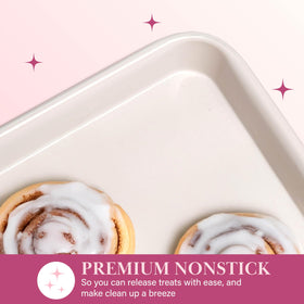 Paris Hilton dishwasher-safe bakeware icon for quick cleanup after desserts