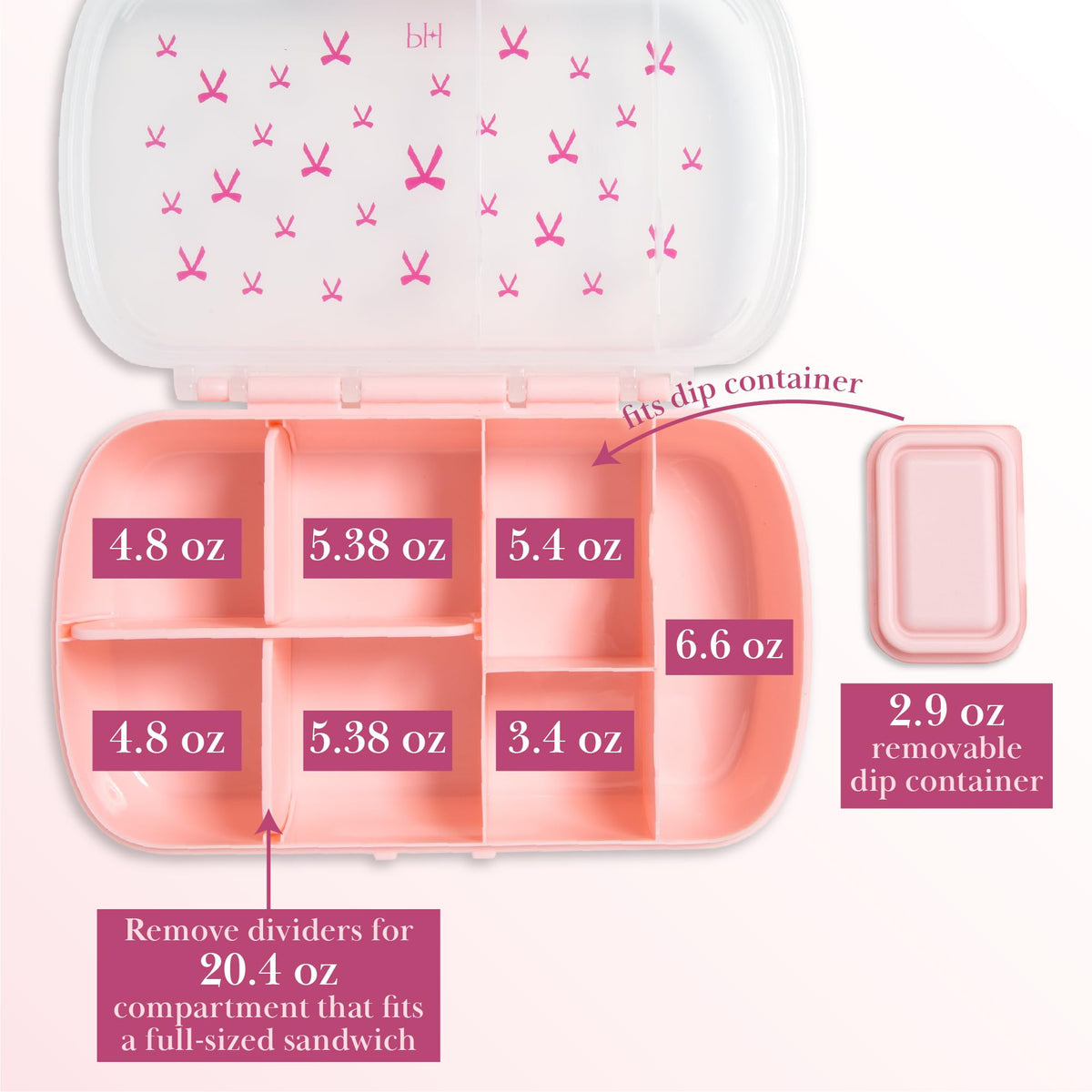 Paris Hilton bento box lid with latch and gasket seal.