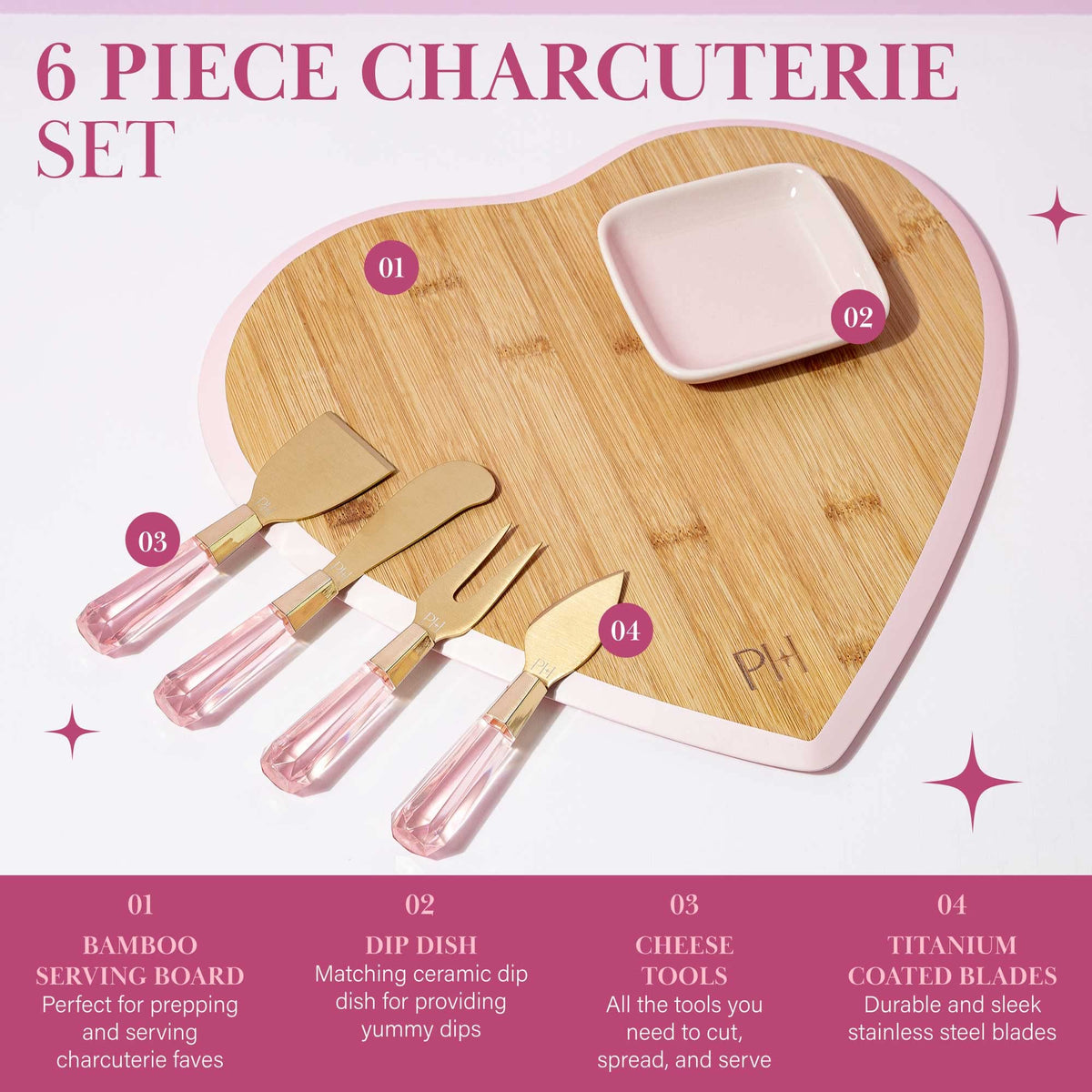 Paris Hilton cheese tools with titanium-coated blades for clean slices