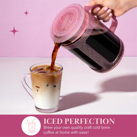 Paris Hilton Cold Brew compact design fits in narrow fridge shelves.