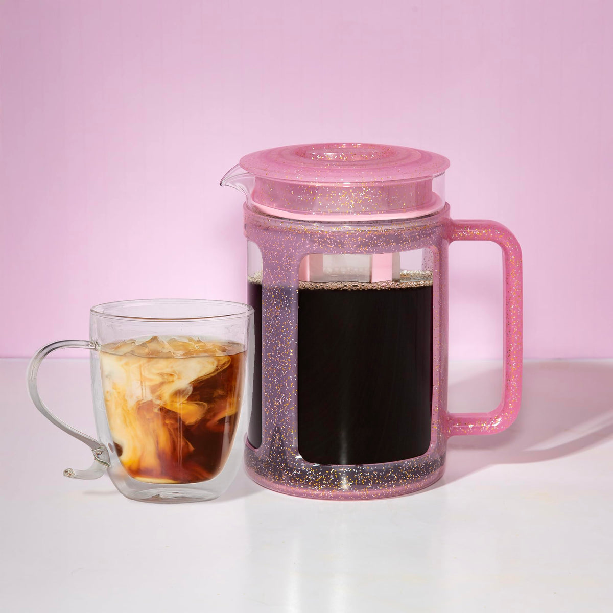 Paris Hilton Cold Brew glass and holder add safe, stylish serving.