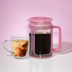 Paris Hilton Cold Brew glass and holder add safe, stylish serving.