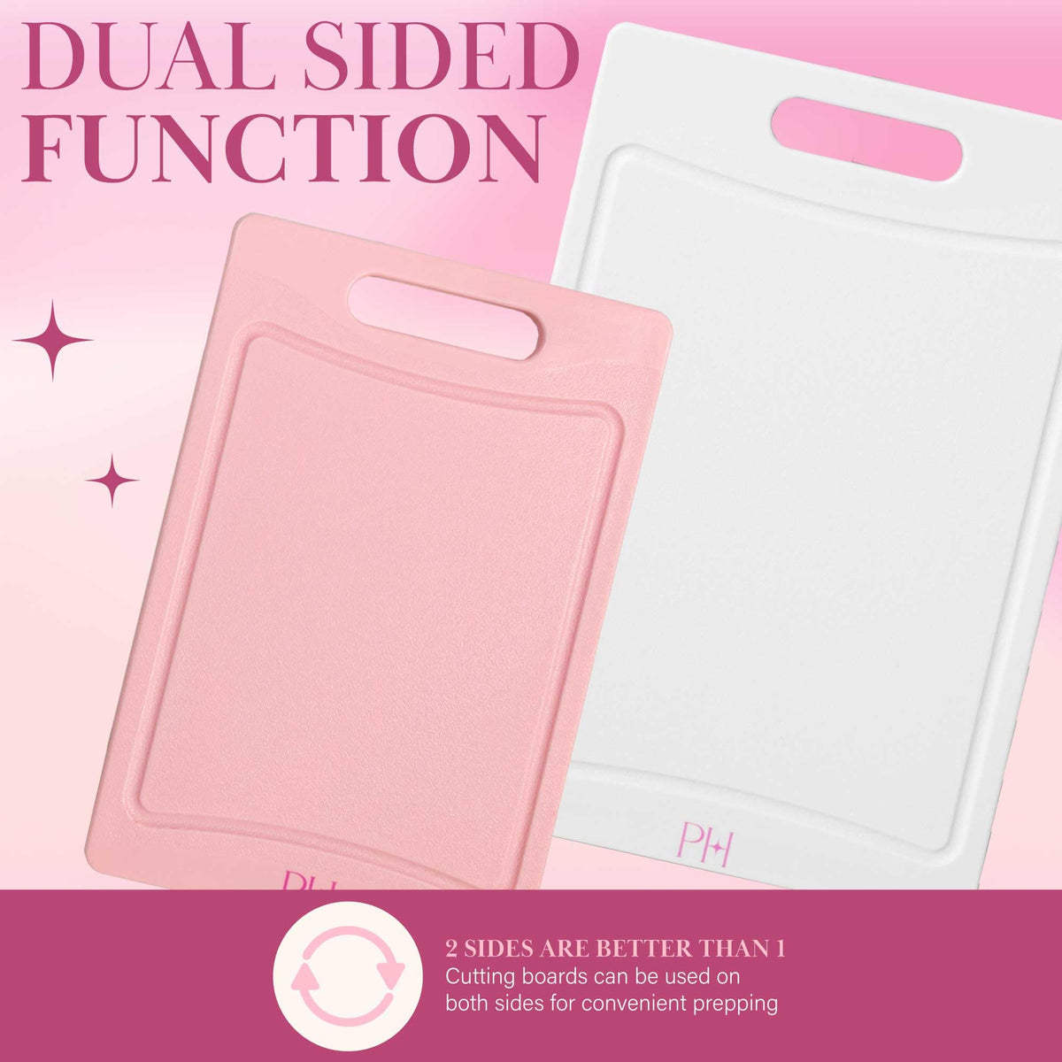 Paris Hilton cutting board set, small pink board perfect for herbs and quick prep.