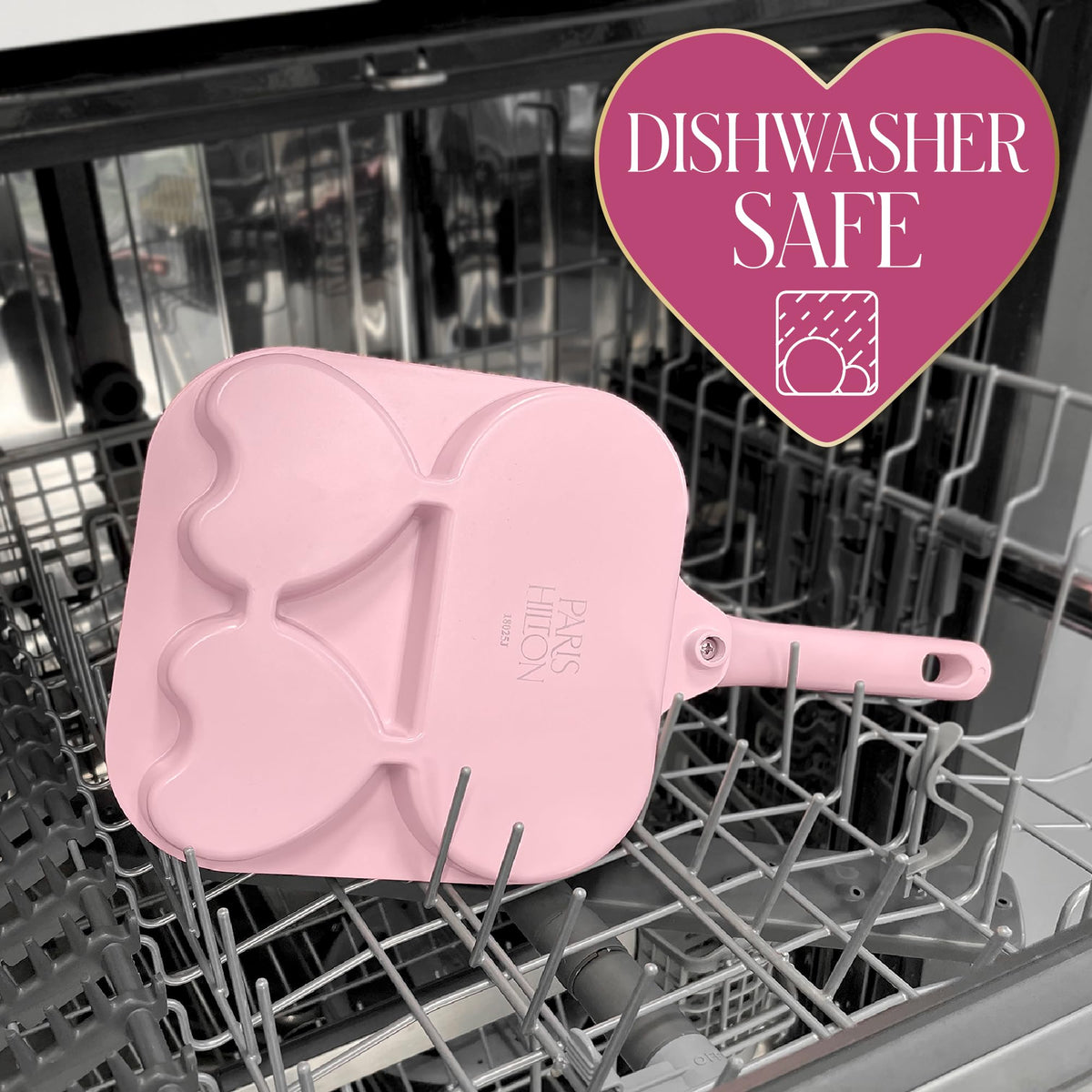 Paris Hilton cast-aluminum heat distribution for even cooking across all sections.
