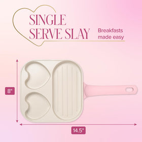 Paris Hilton ceramic nonstick coating releases foods with minimal oil.