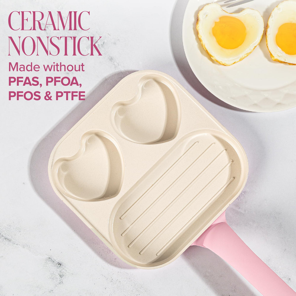 Paris Hilton dishwasher-safe cookware makes cleanup simple after family breakfasts.