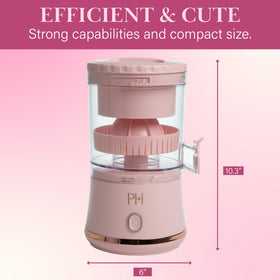 Paris Hilton juicer built-in pour spout for direct pouring into glass