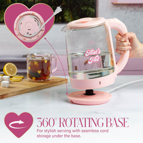 Paris Hilton Electric Kettle cord wrap keeps counters tidy