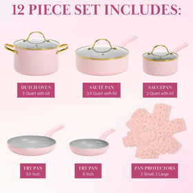 Paris Hilton Epic nonstick 3.5-quart sauté pan with lid for versatile one-pan meals.